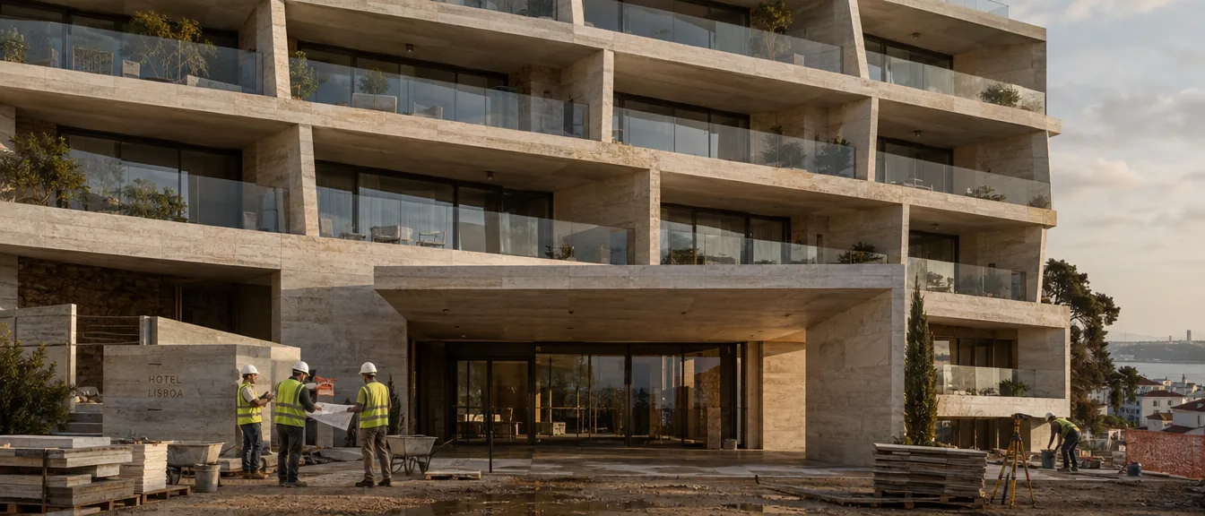 Travertine House Hotel, Fanned loggias