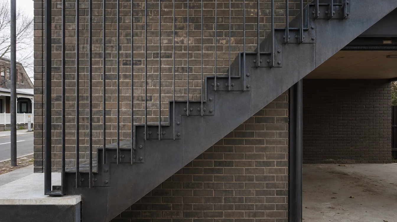 Carriage Lane House, Folded steel stair