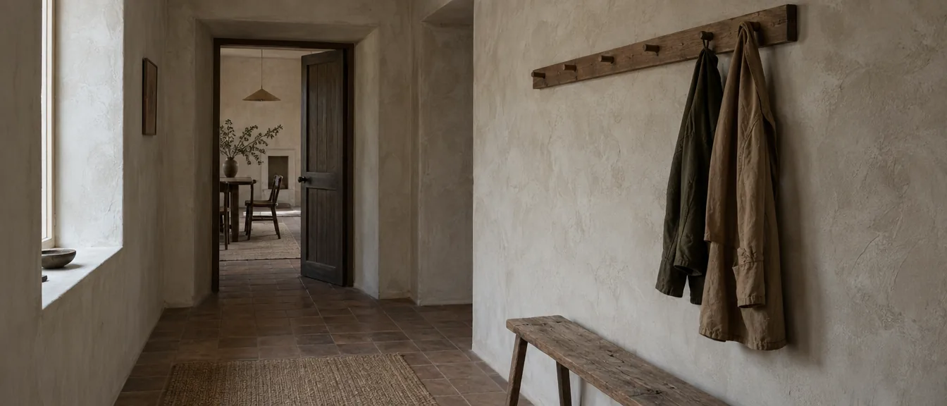 Basswood Family House, Lime plaster hall