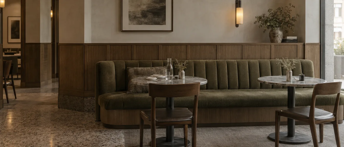 Ortolan Dining Rooms, Banquette run