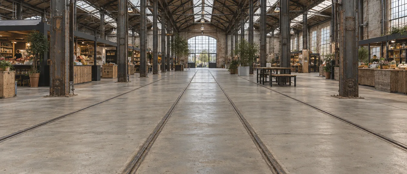 Wharfside Market Hall, Filled rail lines