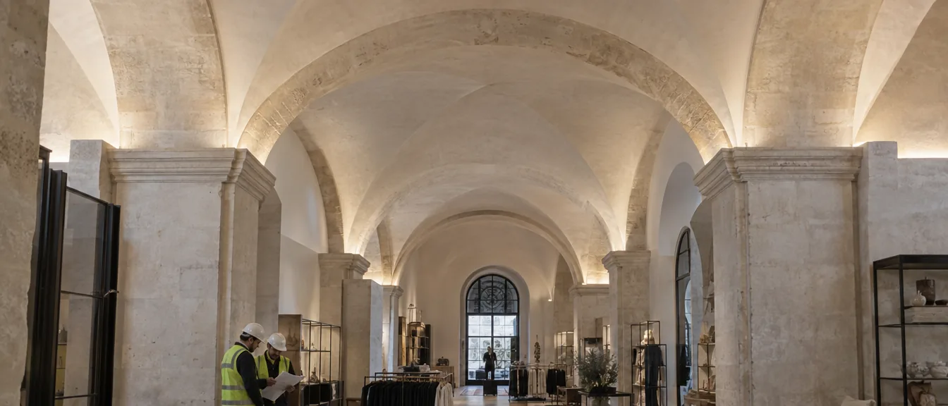 Marble Line Flagship, Washed vaults